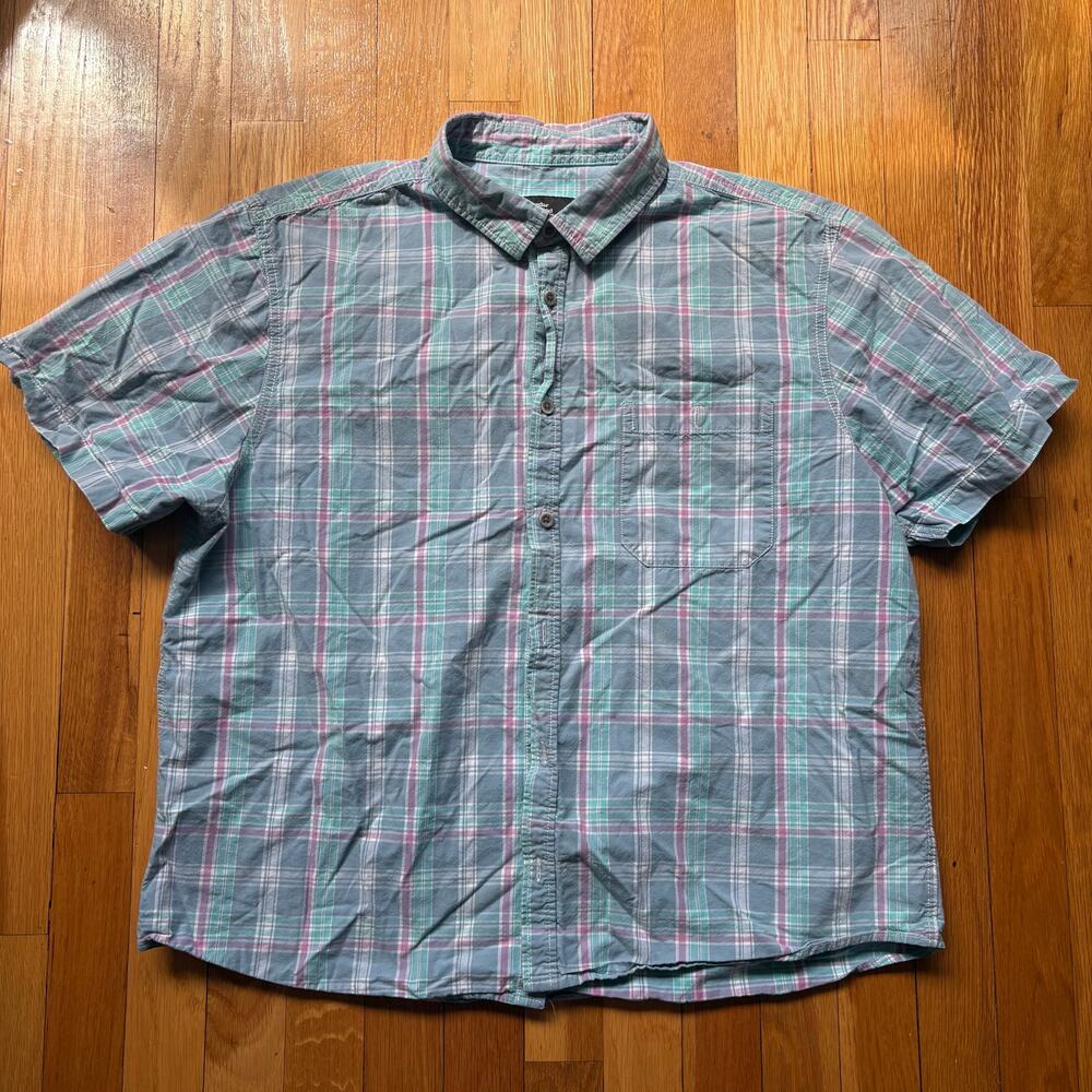 Mens Cedarwood State Size XL Pastel Plaid Short Sleeved Shirt Spring Summer